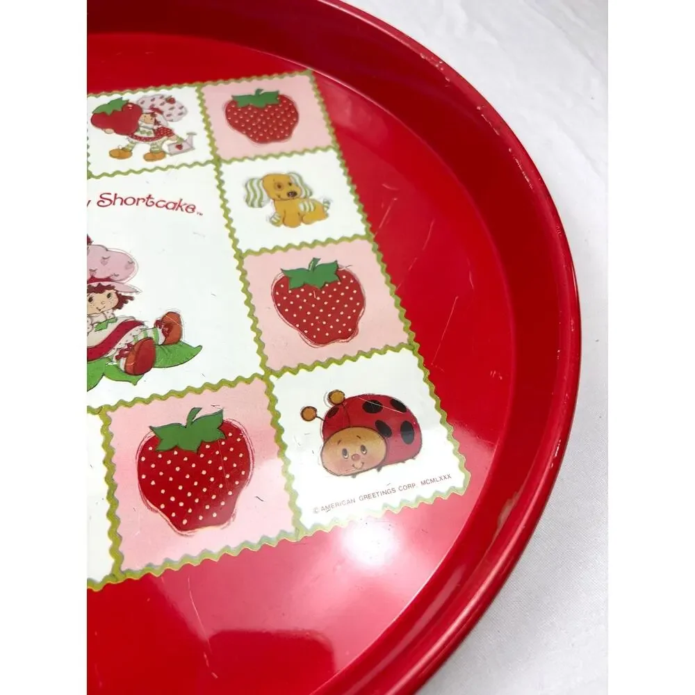 Vintage Cheinco Strawberry Shortcake 14 inch Round Decorative Tray 1980